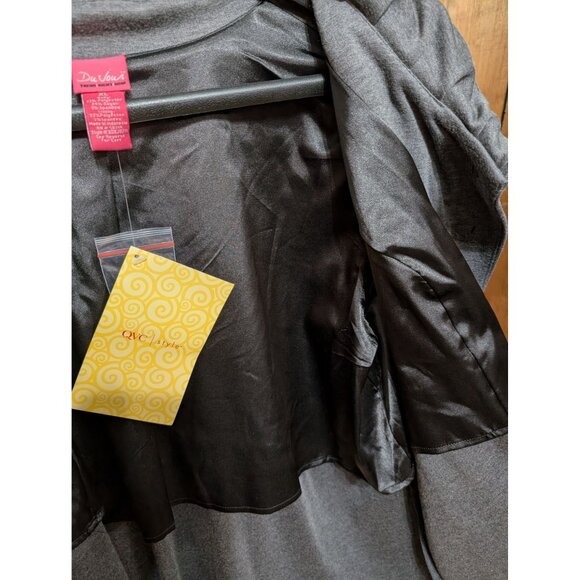 Peplum Jacket By Du Jour QVC Size XL Gray w/ Buttons & Gathered Neckline NWT - Picture 11 of 12